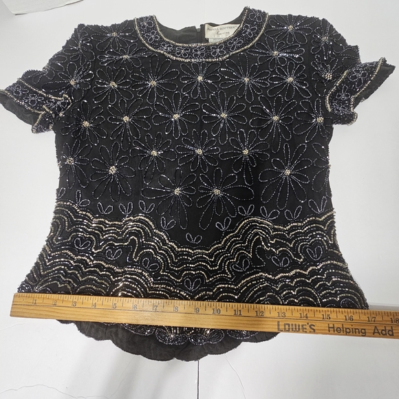 It is a vintage evening blouse from the brand Papell Boutique, often described a - Picture 11 of 11